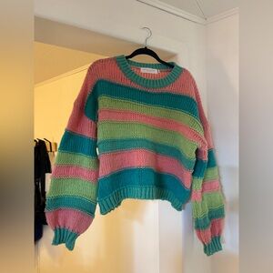Colorful cropped Striped Sweater